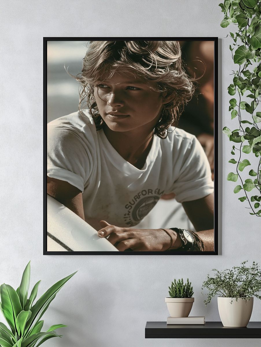 Surfer Portrait Photography Poster. — room view 4