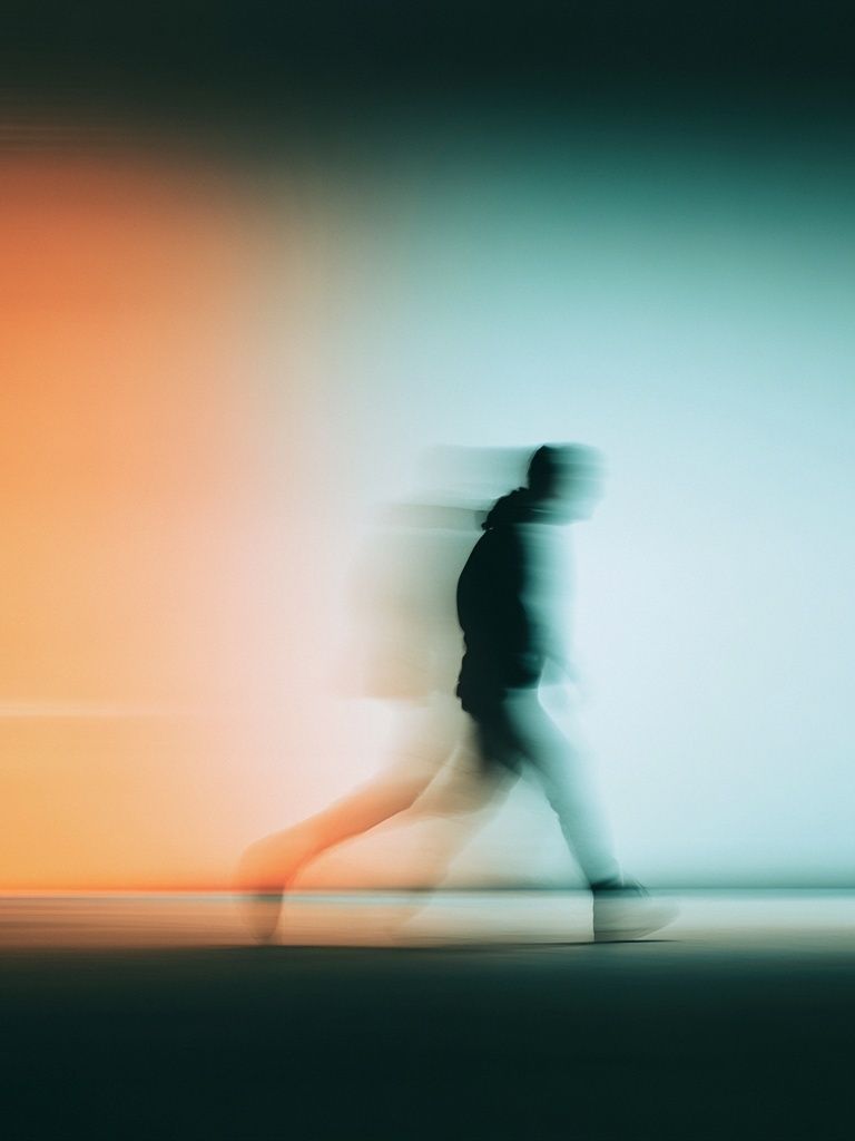 Blurred Walker Photography Print. poster detail