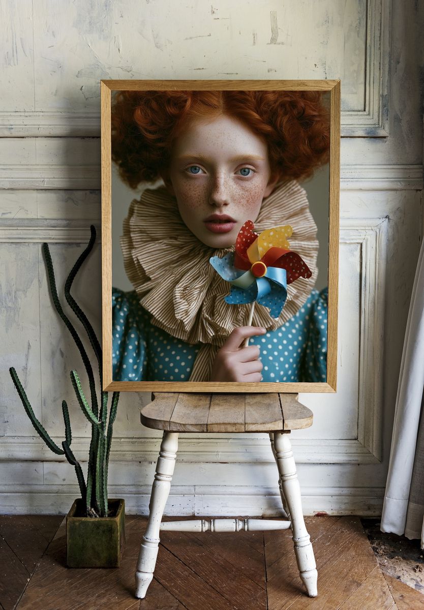 Red-Haired Portrait Photography Poster. — room view 1