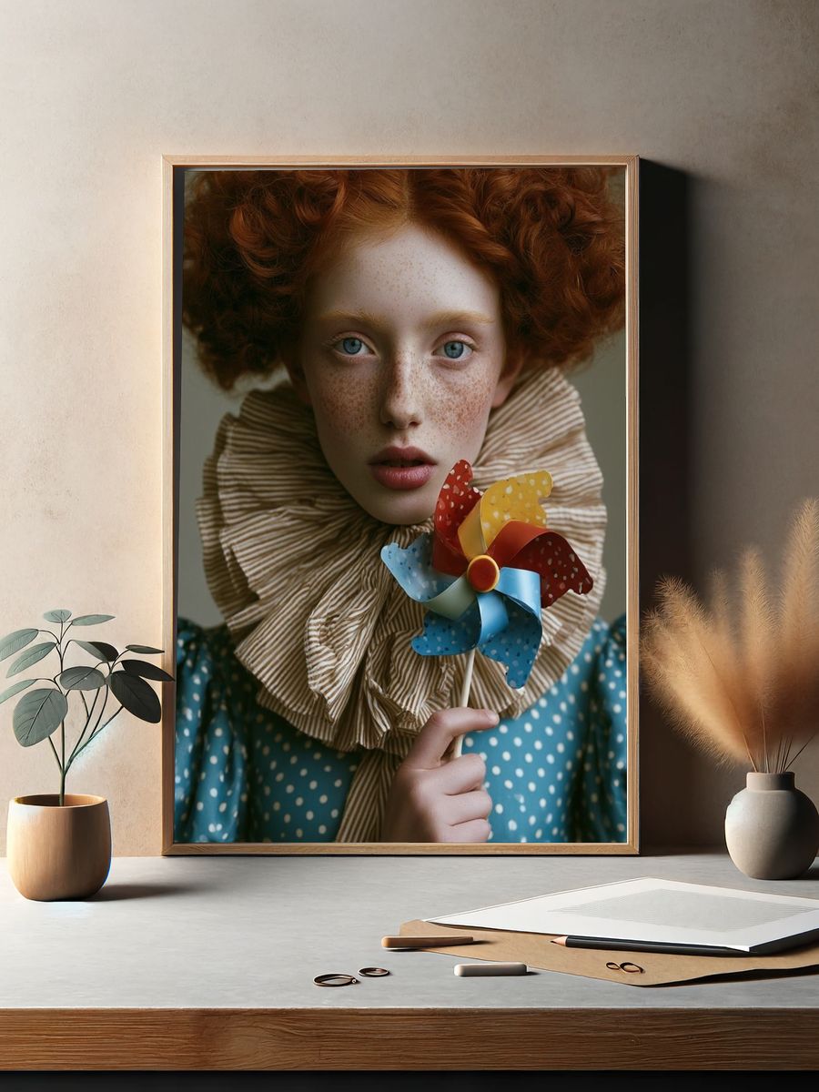 Red-Haired Portrait Photography Poster. — room view 2