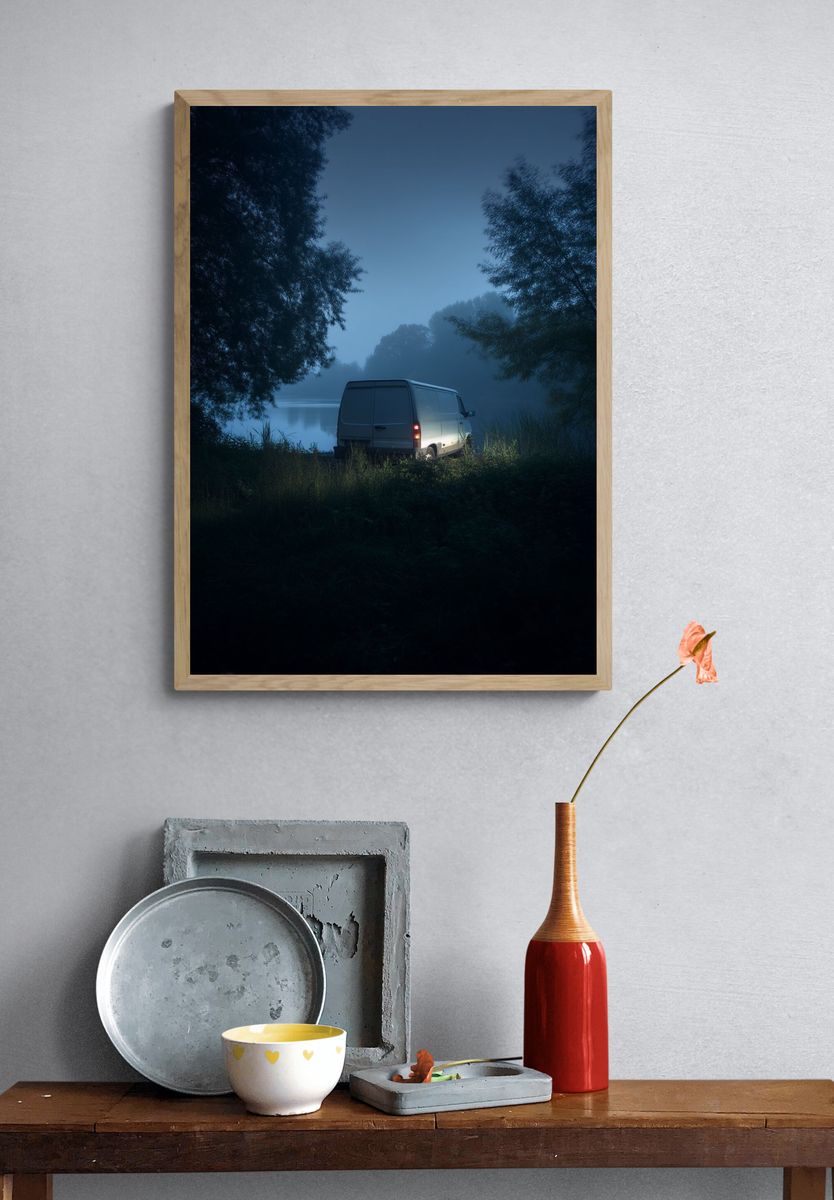 Misty Van by the Lake — Photography Print. — room view 3