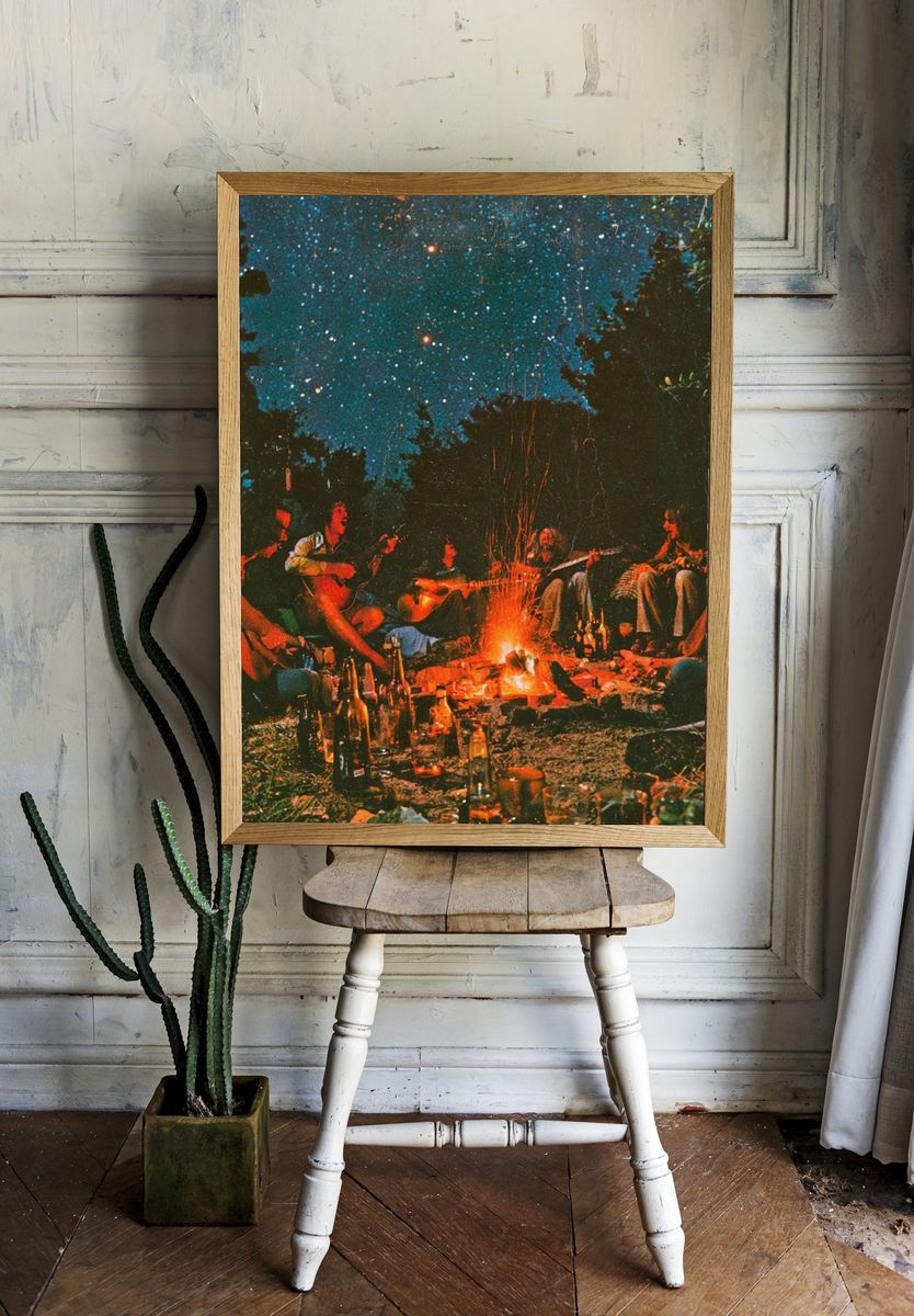 Campfire Under the Stars Poster. room preview