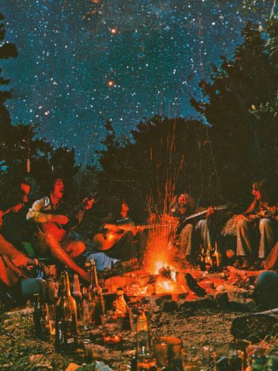 Campfire Under the Stars Poster. poster