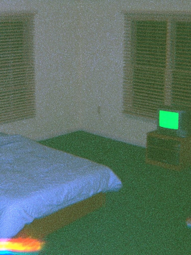 Neon Bedroom Interior Photography Poster. poster — photography art