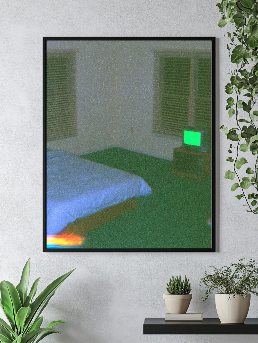 Neon Bedroom Interior Photography Poster. — room view 4