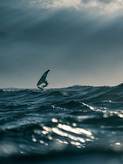 Windsurfing at Sea Photography Poster.