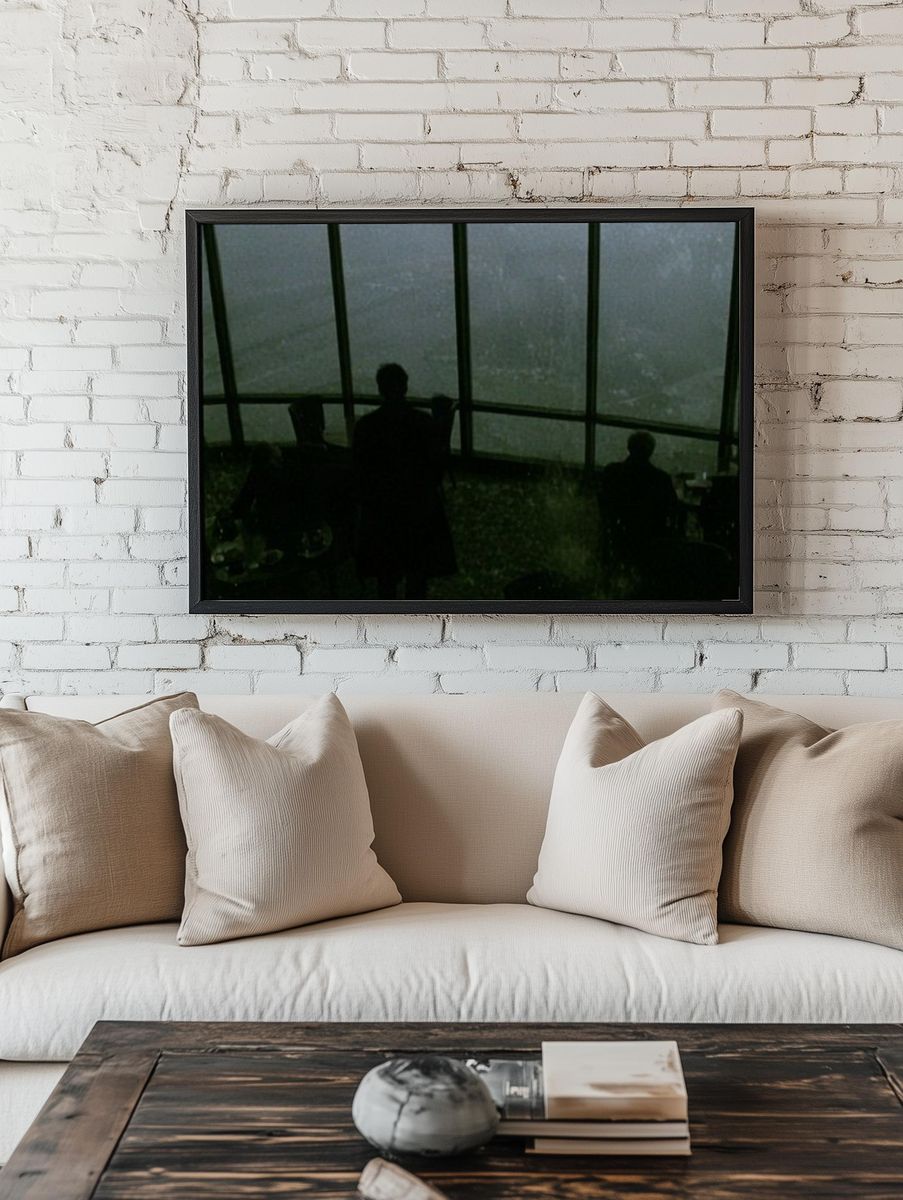 Rainy Window Silhouettes Photography Poster. — room view 1