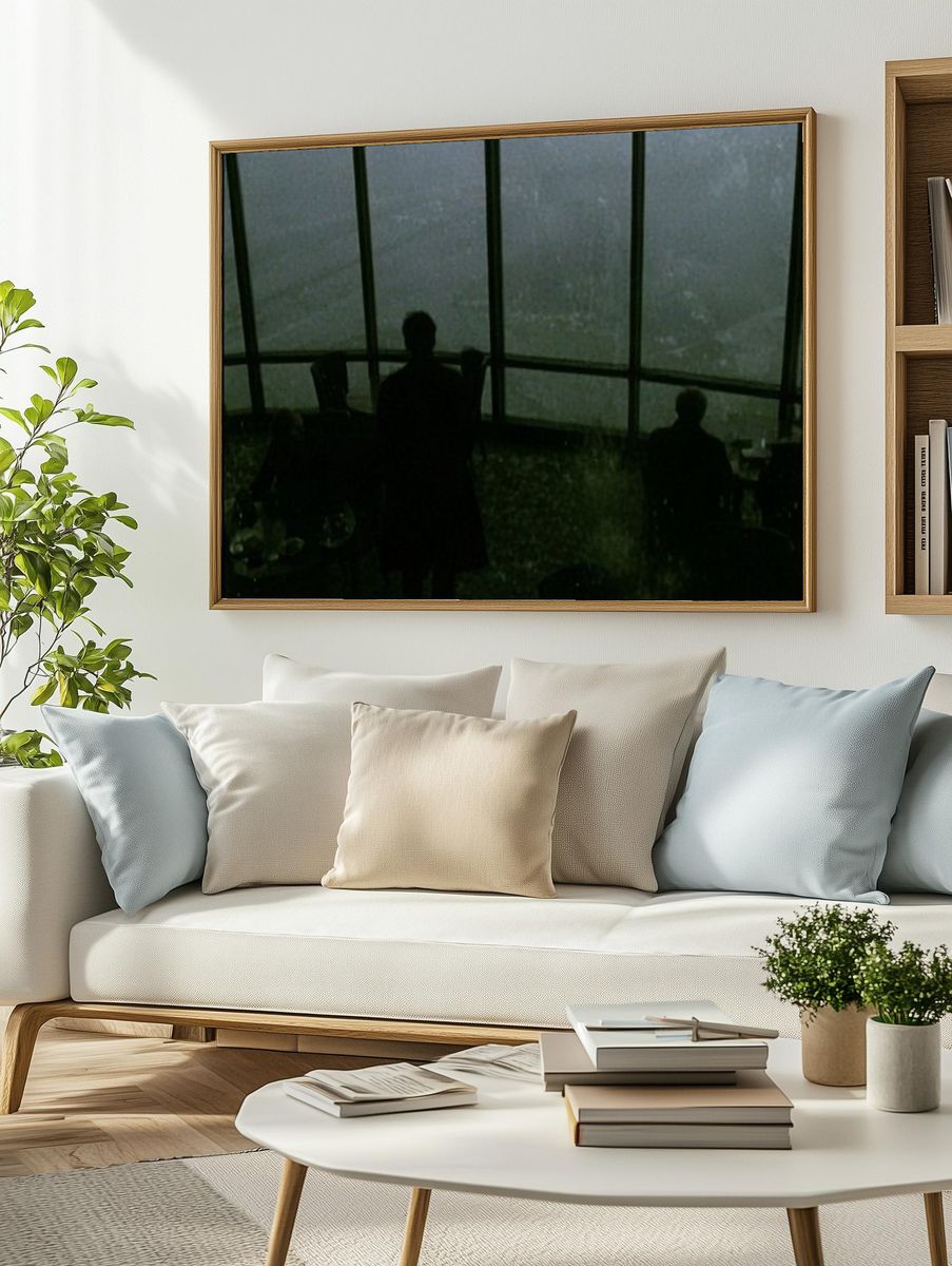 Rainy Window Silhouettes Photography Poster. — room view 2