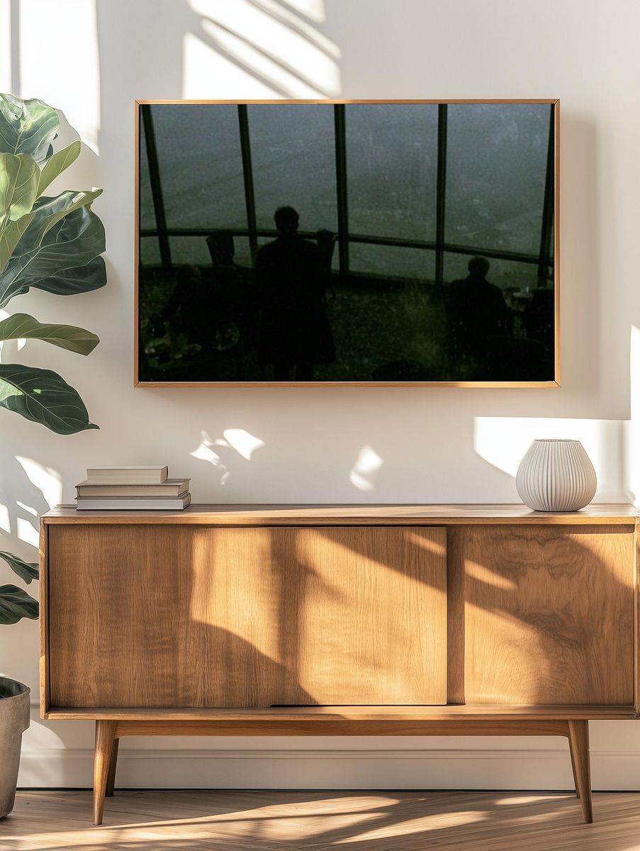 Rainy Window Silhouettes Photography Poster. — room view 3