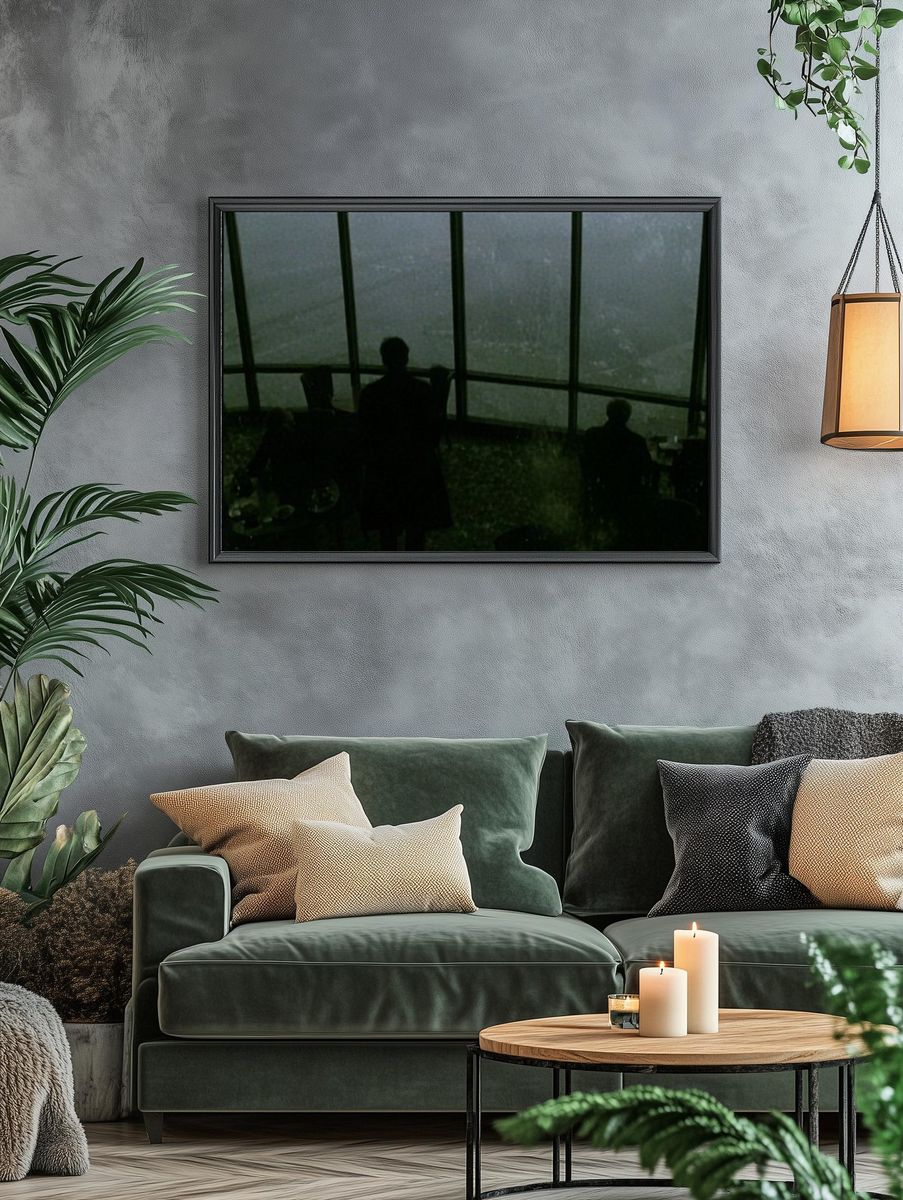 Rainy Window Silhouettes Photography Poster. — room view 4
