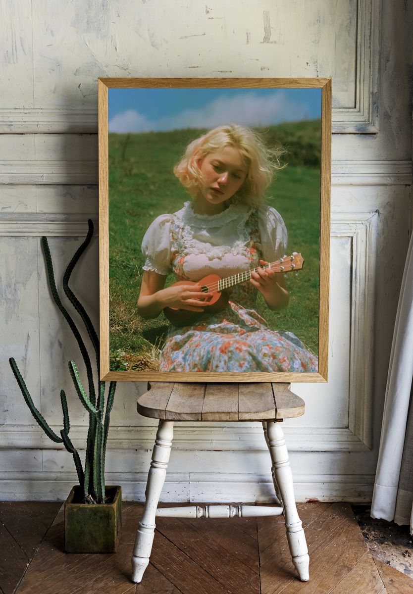 Girl with Ukulele Photography Poster. room preview