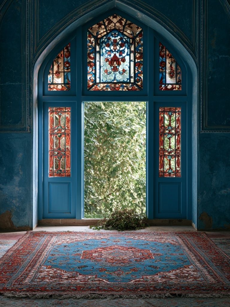Blue Arched Interior Photography Poster. poster — photography art