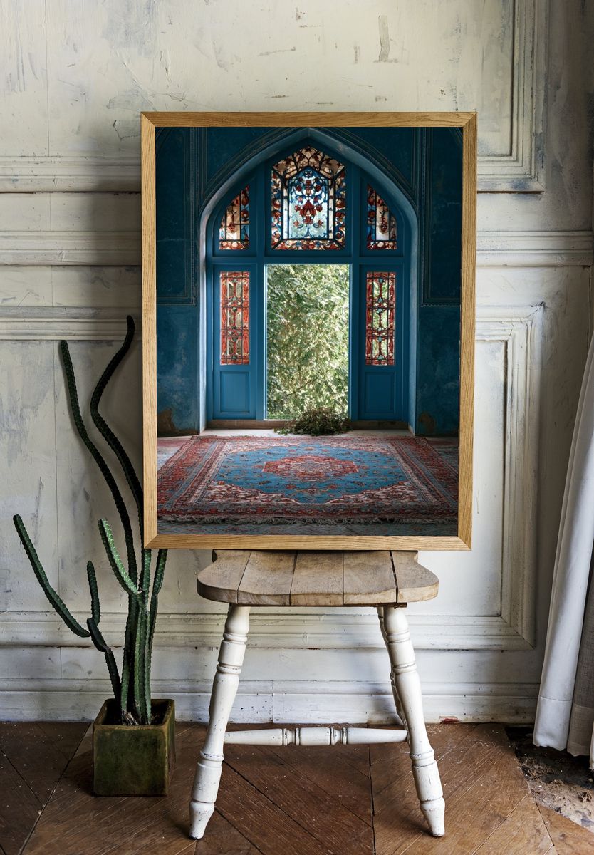 Blue Arched Interior Photography Poster. room preview