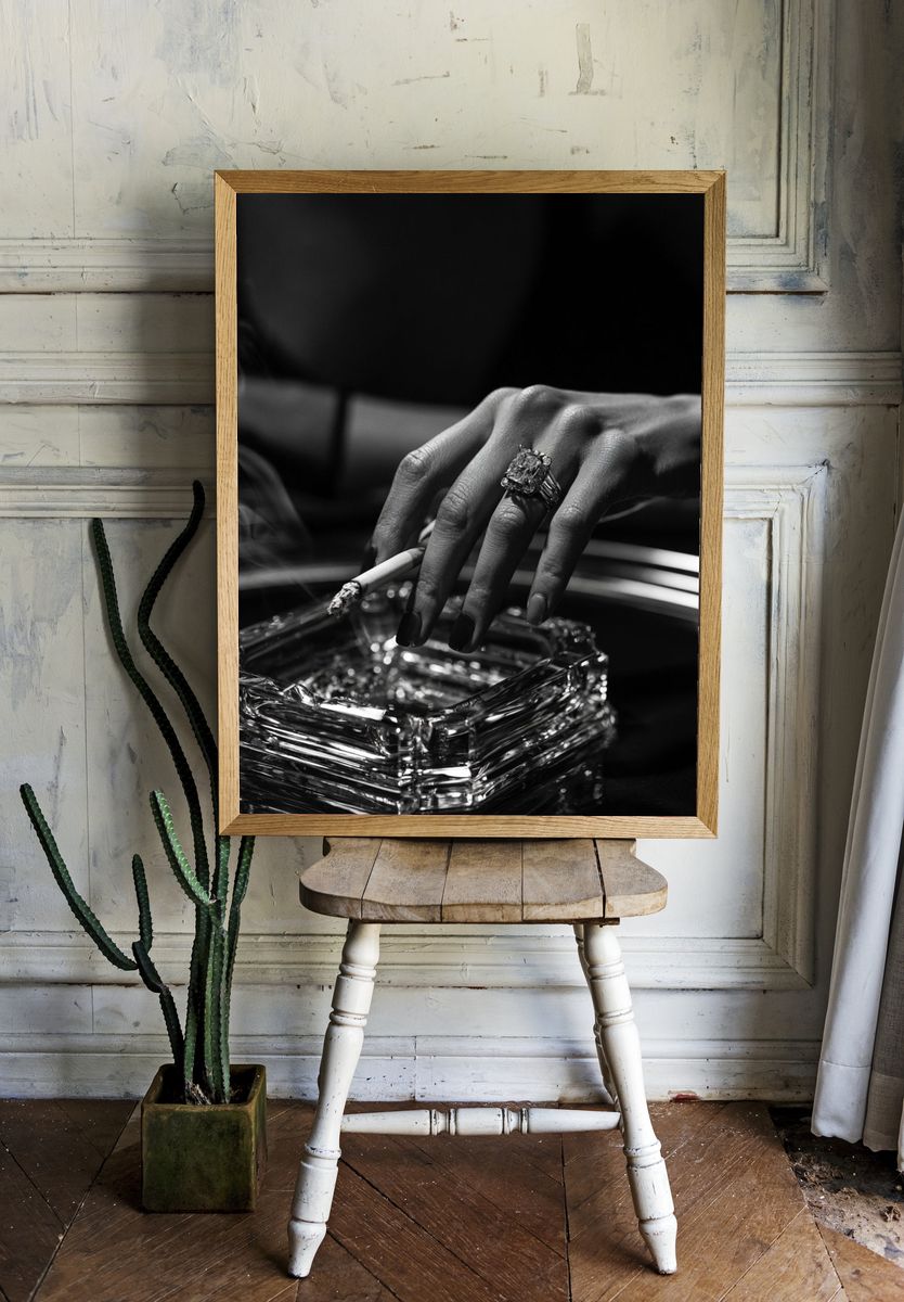 Noir Hand with Cigarette Photography Poster. — room view 1
