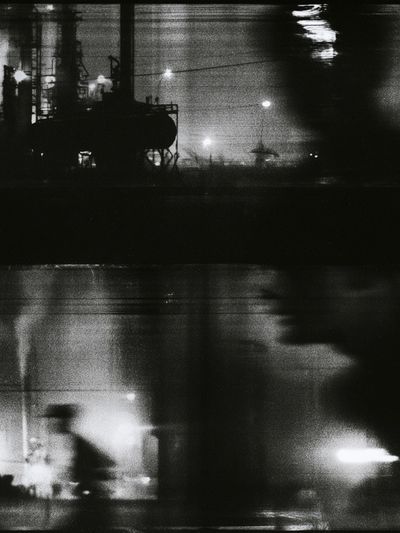 Industrial Nightscape Photography Poster.