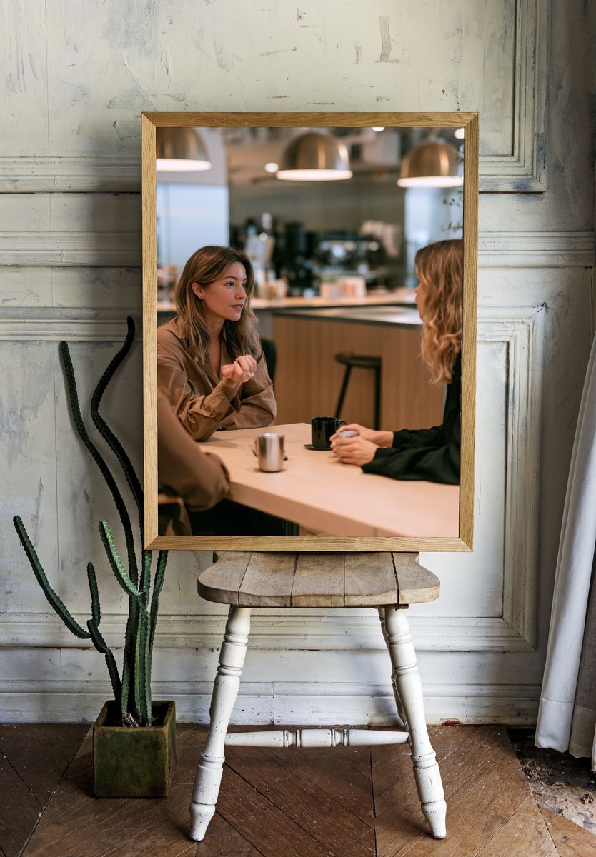 Café Conversation Photography Poster. — room view 1