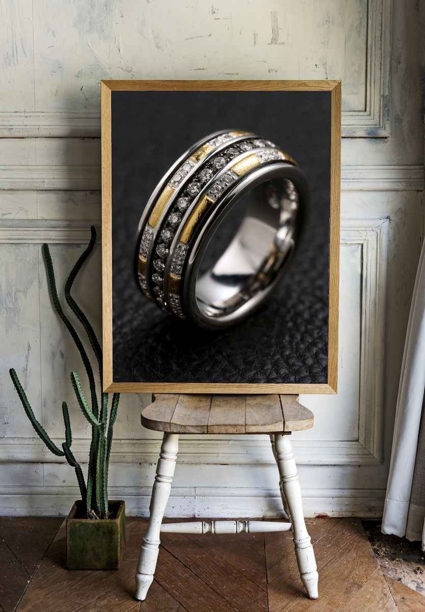 Diamond Gold Band Photography Poster. room preview