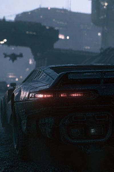 Cyberpunk Sports Car Photography Poster.