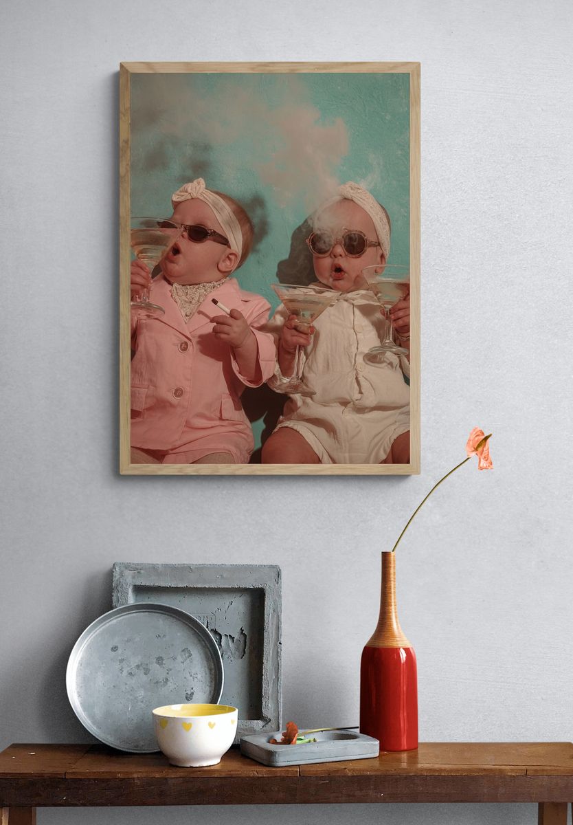 Retro Baby Cocktail Portrait Poster. — room view 3