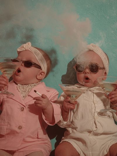 Retro Baby Cocktail Portrait Poster.