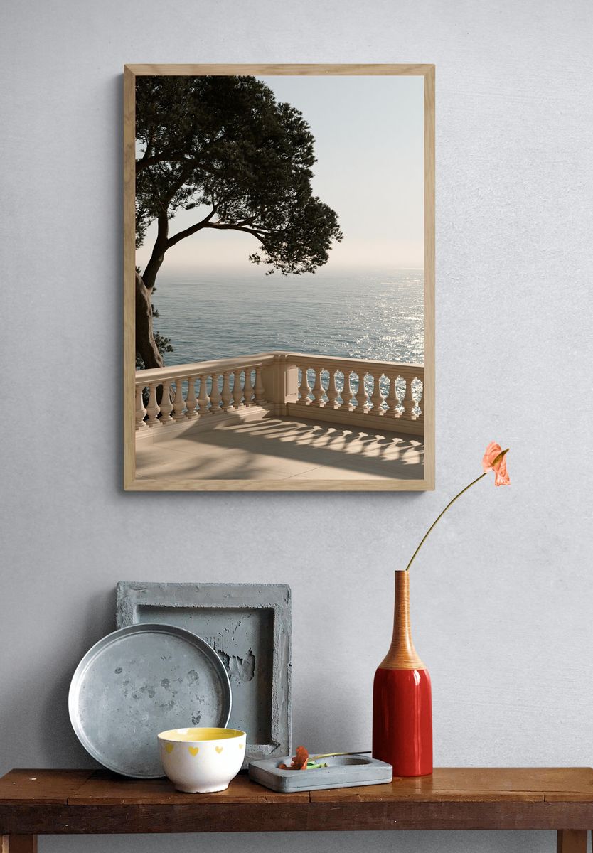 Mediterranean Seaside Terrace Print. — room view 3