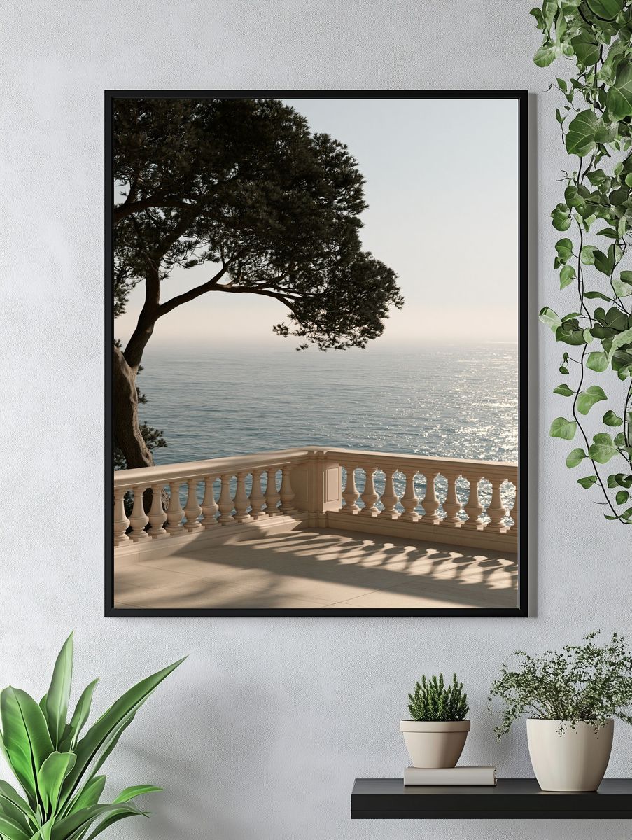 Mediterranean Seaside Terrace Print. — room view 4