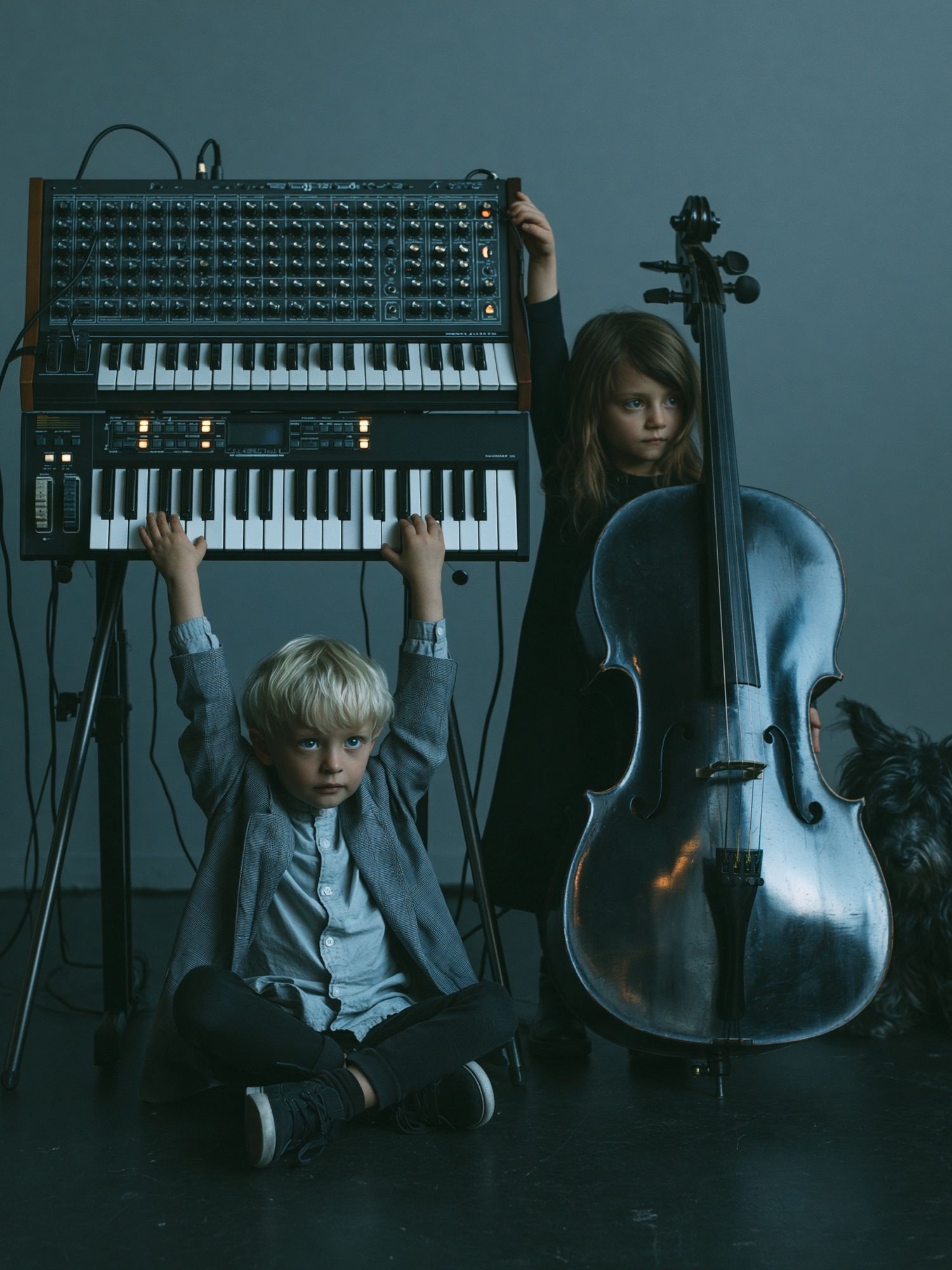Children with Instruments Photography Poster. poster detail