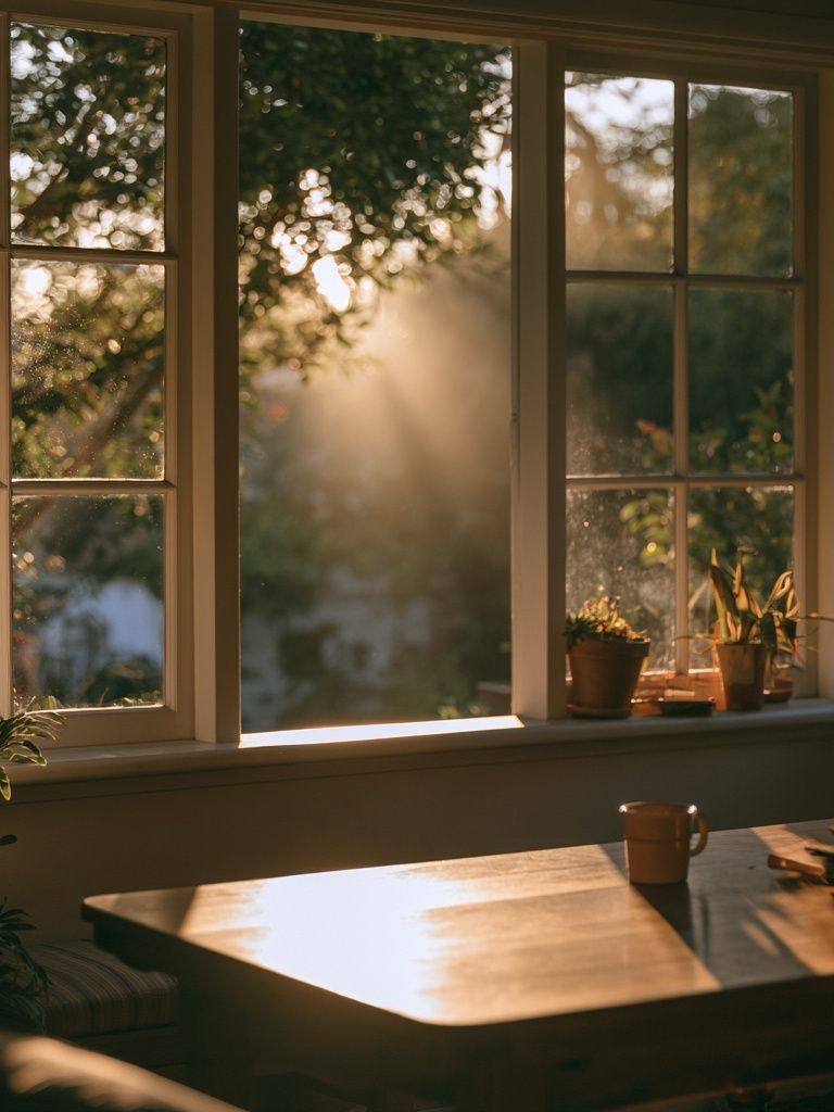 Sunlit Window Interior Photography Poster. poster detail