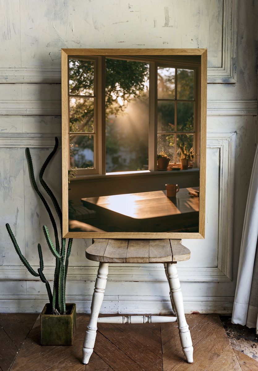 Sunlit Window Interior Photography Poster. room preview