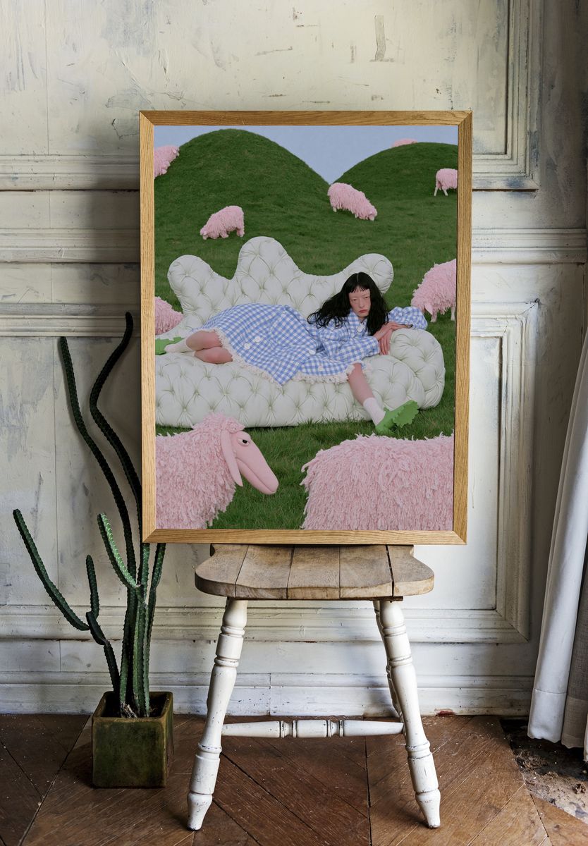 Surreal Pastoral Dreamscape Poster. room preview
