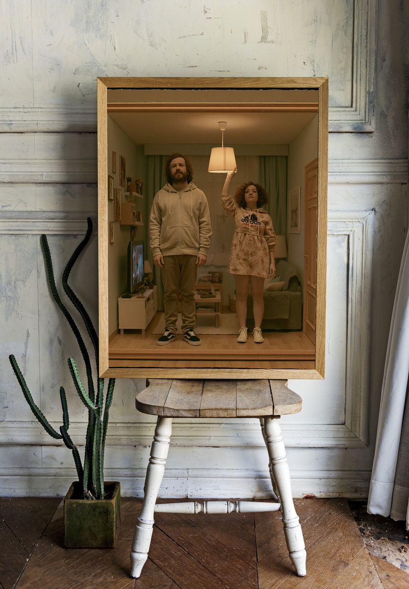 Surreal Living Room Portrait Poster. room preview