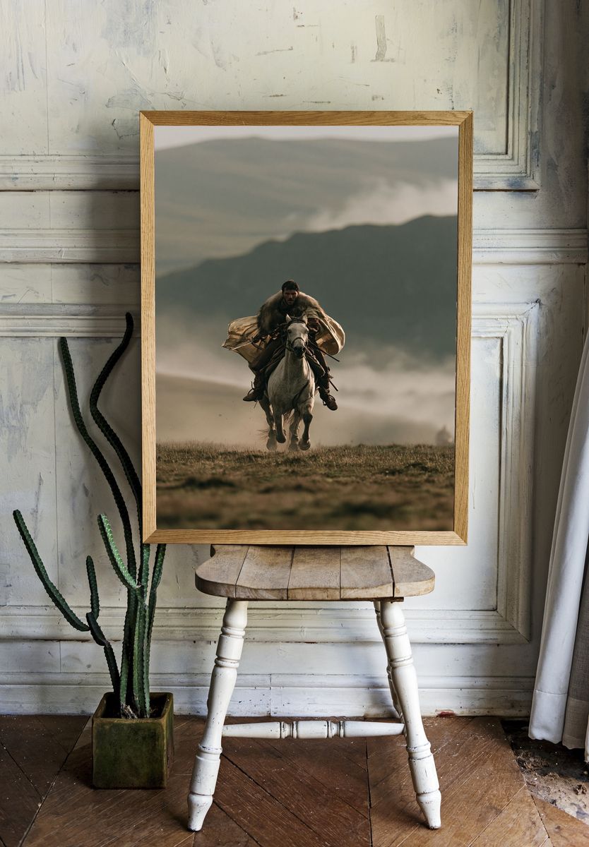 Warrior on Horseback Photography Poster. room preview