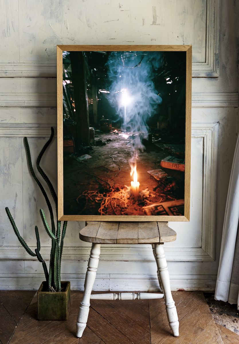 Smoke and Candlelight Photography Poster. — room view 1
