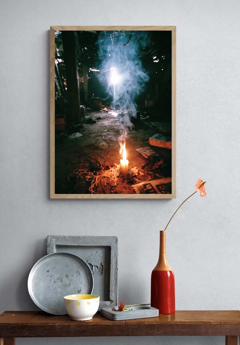 Smoke and Candlelight Photography Poster. — room view 3