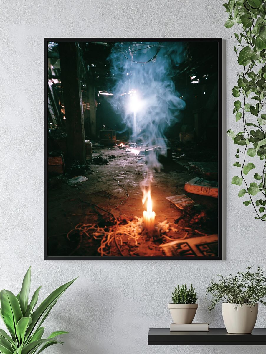 Smoke and Candlelight Photography Poster. — room view 4