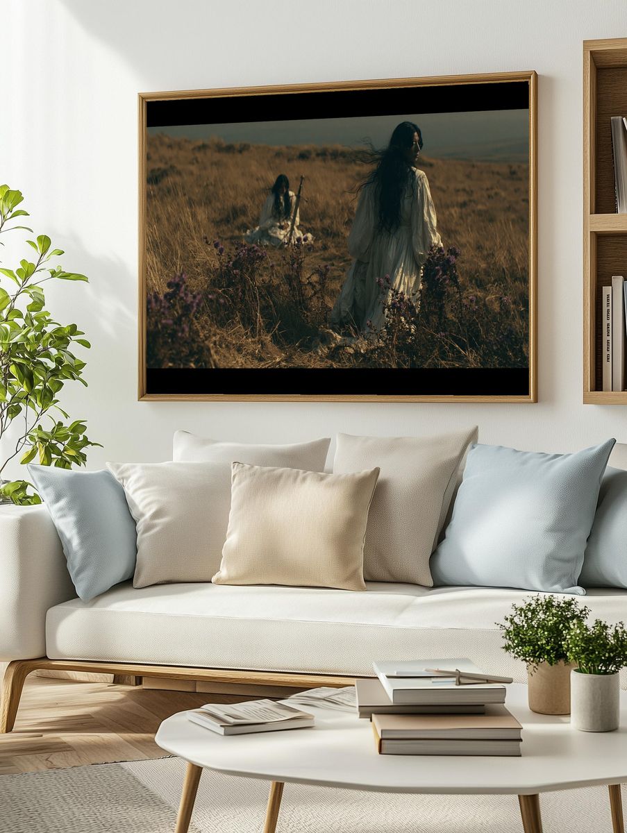 Misty Meadow Figures Photography Poster. — room view 2
