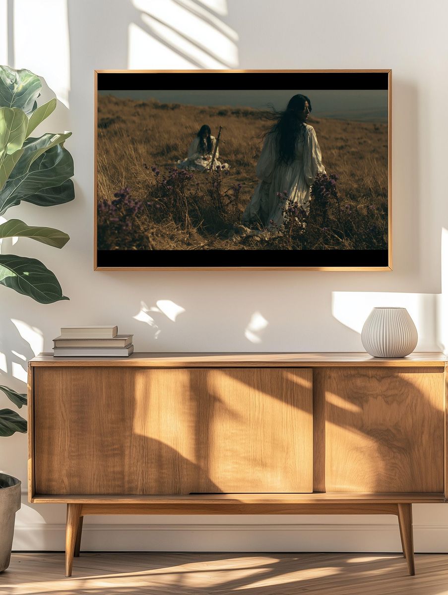 Misty Meadow Figures Photography Poster. — room view 3