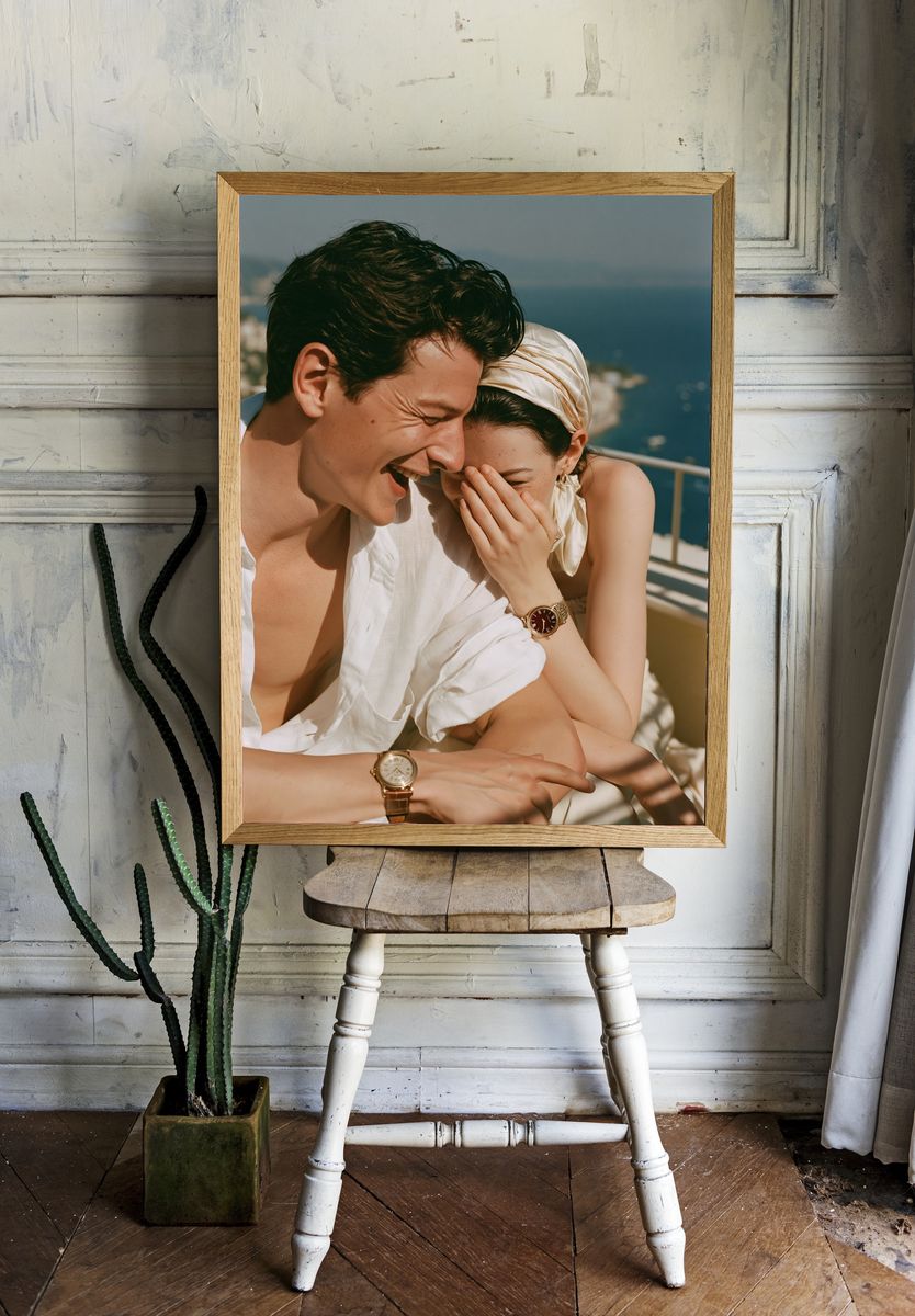 Sunlit Couple Portrait Photography Poster. — room view 1
