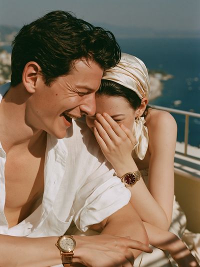 Sunlit Couple Portrait Photography Poster.