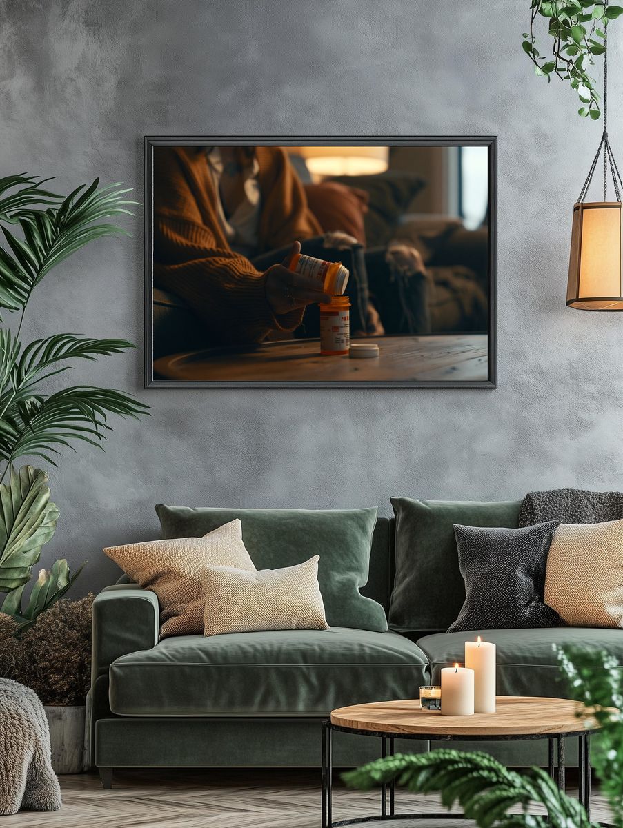 Pill Bottle Still Life Photography Poster. — room view 4