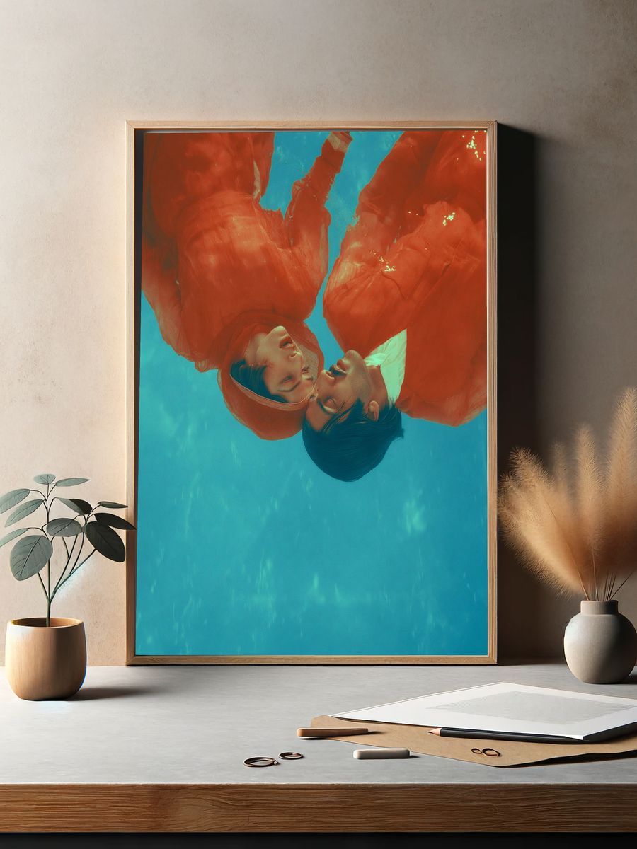Underwater Lovers Photography Poster. — room view 2