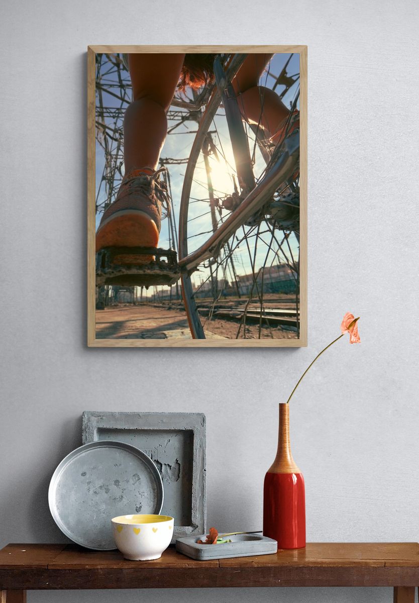 Urban Bicycle Low-Angle Photography Poster. — room view 3