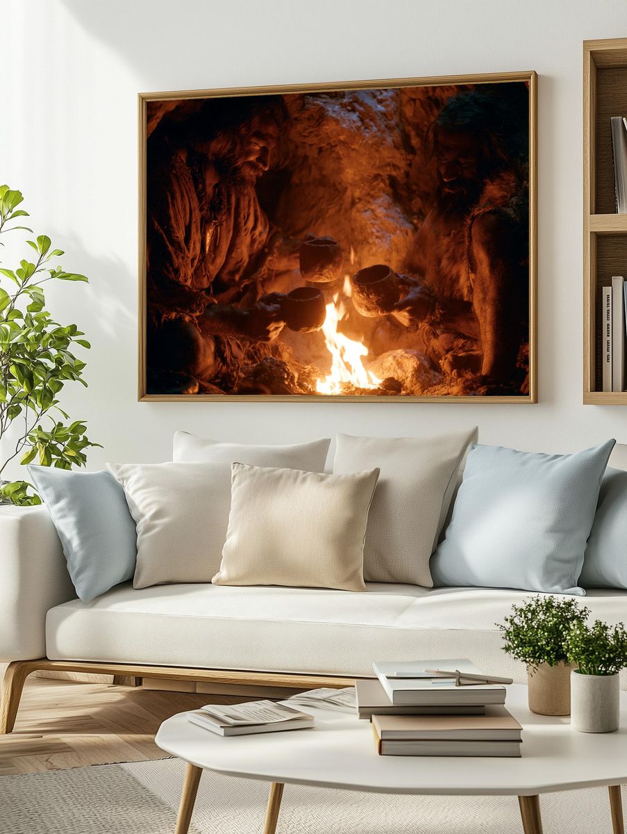 Caveman Fire Ritual Poster. — room view 2