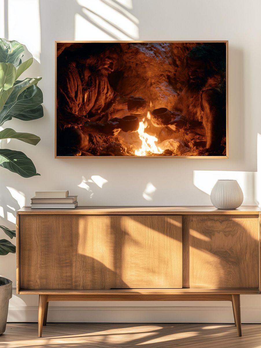 Caveman Fire Ritual Poster. — room view 3