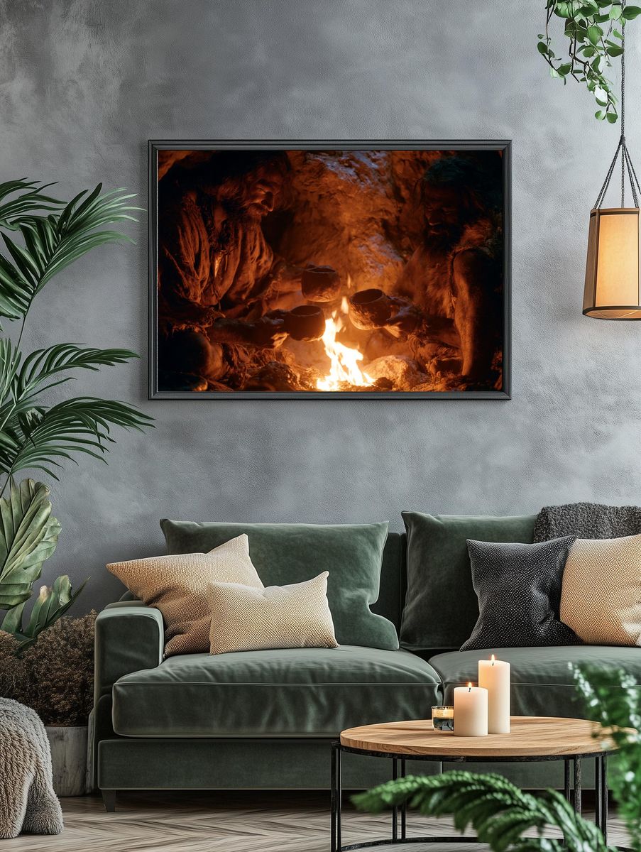 Caveman Fire Ritual Poster. — room view 4