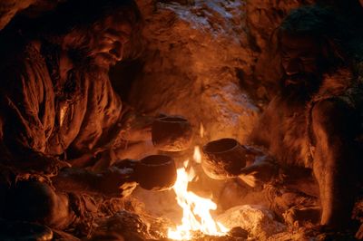 Caveman Fire Ritual Poster.
