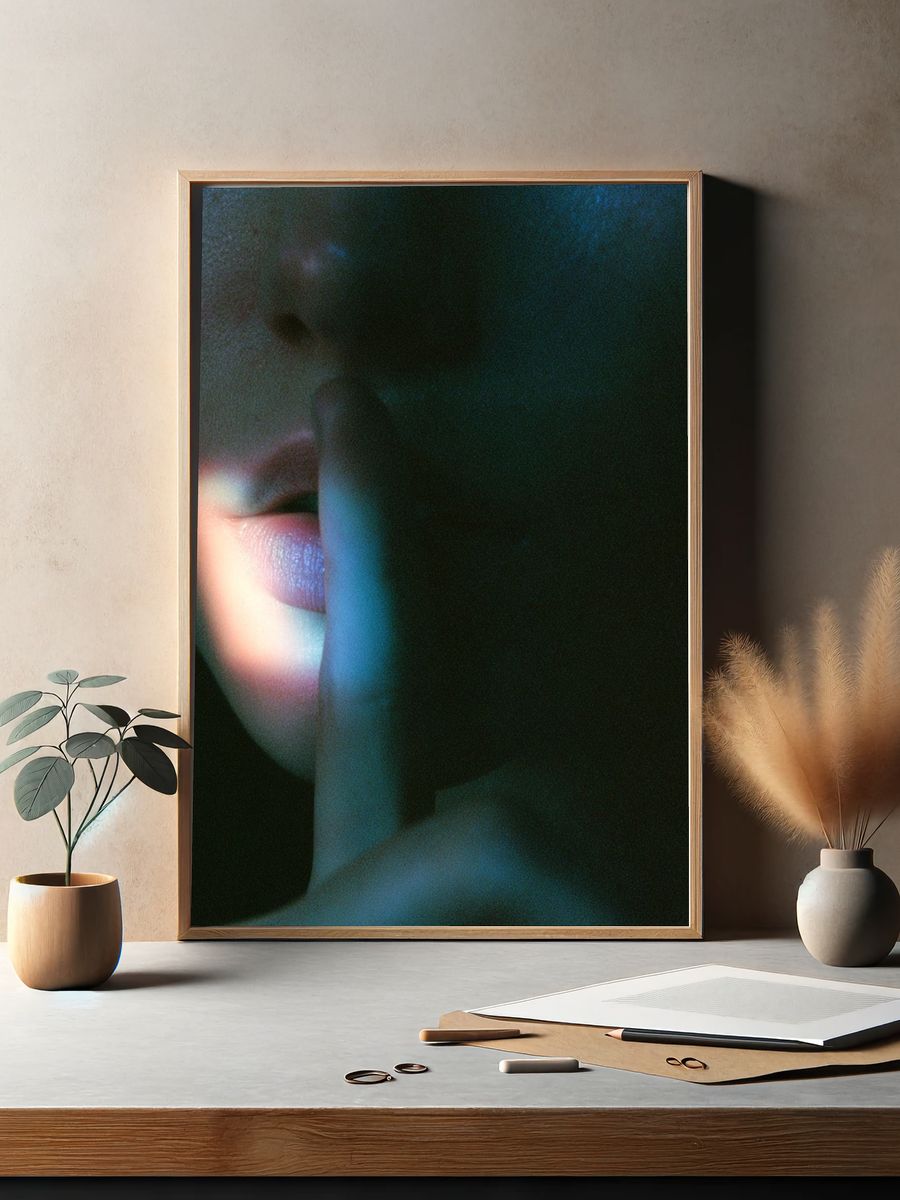Dreamy Face Close-Up Photography Poster. — room view 2