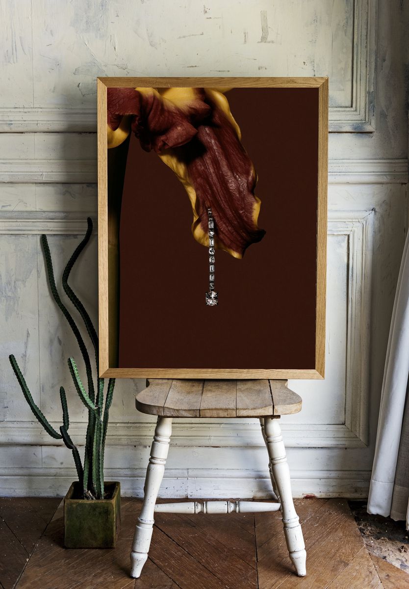 Abstract Floral Jewel Poster. — room view 1