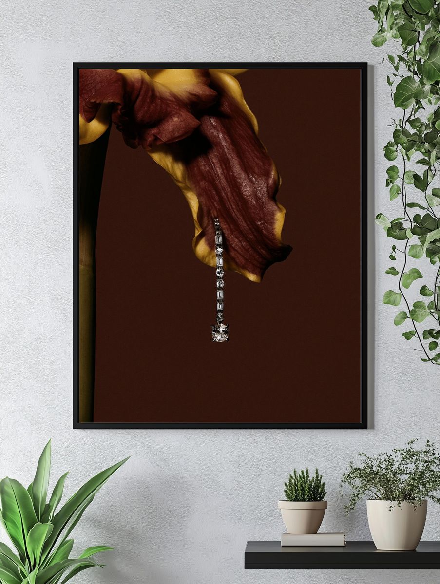 Abstract Floral Jewel Poster. — room view 4