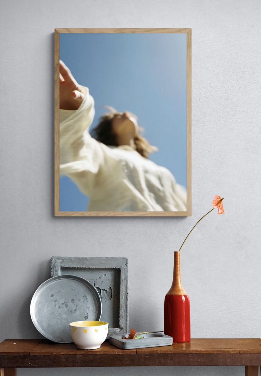 Blurred Figure in Sky Photography Poster. — room view 3